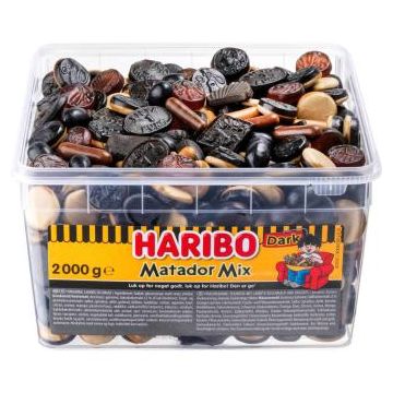 Haribo Matador Mix Dark med sød, salt, fyldt og overtrukket lakridsblanding