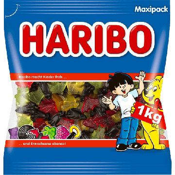 Haribo Vampire 1kg med frugtgummivinger og sød-stærk lakridskrop