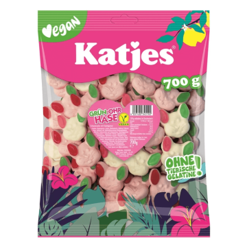 Katjes Grün-Ohr-Hase 700g veganske skumkaniner med frugtgummi-ører