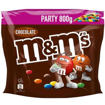 M&M’s Chocolate Party Pack 800 g – farverige chokoladeknapper med mælkechokolade