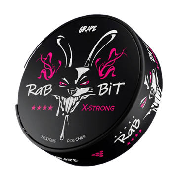 RABBIT Grape 50MG nikotinposer – slim nicotine pouches med frugtig druesmag og meget høj styrke