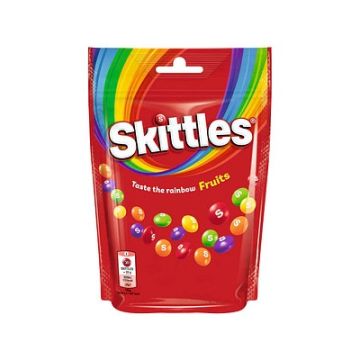 Skittles Fruits 136g farverige chewy slik med sprød skal og frugtsmag