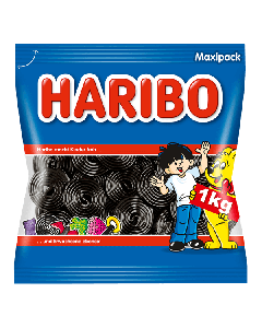 HARIBO Lakritz Schnecken 1000 g med klassiske, sejt lakridsruller
