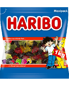 Haribo Vampire 1kg med frugtgummivinger og sød-stærk lakridskrop