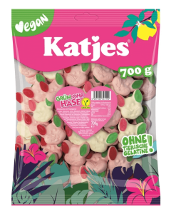 Katjes Grün-Ohr-Hase 700g veganske skumkaniner med frugtgummi-ører