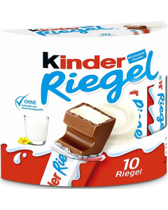 Ferrero Kinder Riegel 10 stk &ndash; m&aelig;lkechokolade med cremet m&aelig;lkefyld