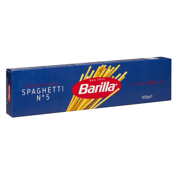 Barilla Spaghetti Nr. 5 500 g – klassisk italiensk spaghetti pasta med perfekt al dente bid Barilla Spaghetti Nr. 5 500 g – klassisk italiensk spaghetti pasta med perfekt al dente bid