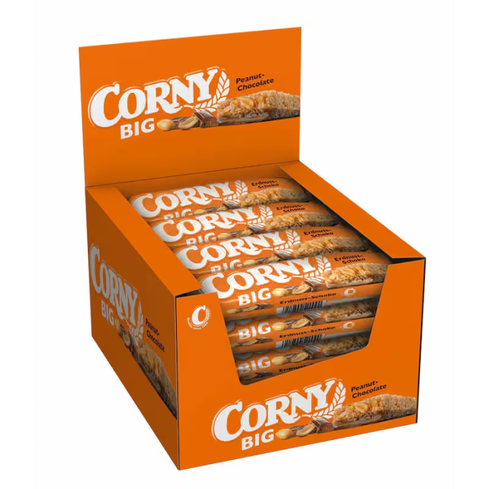 Corny Big Peanut Chocolate 24x50g müslibarer med fuldkorn jordnødder og chokolade