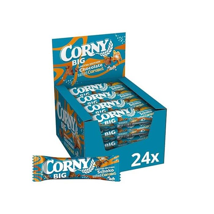 CORNY BIG Chokolade Salted Caramel 24×40g med fuldkornsflager, saltet karamel og mælkechokolade