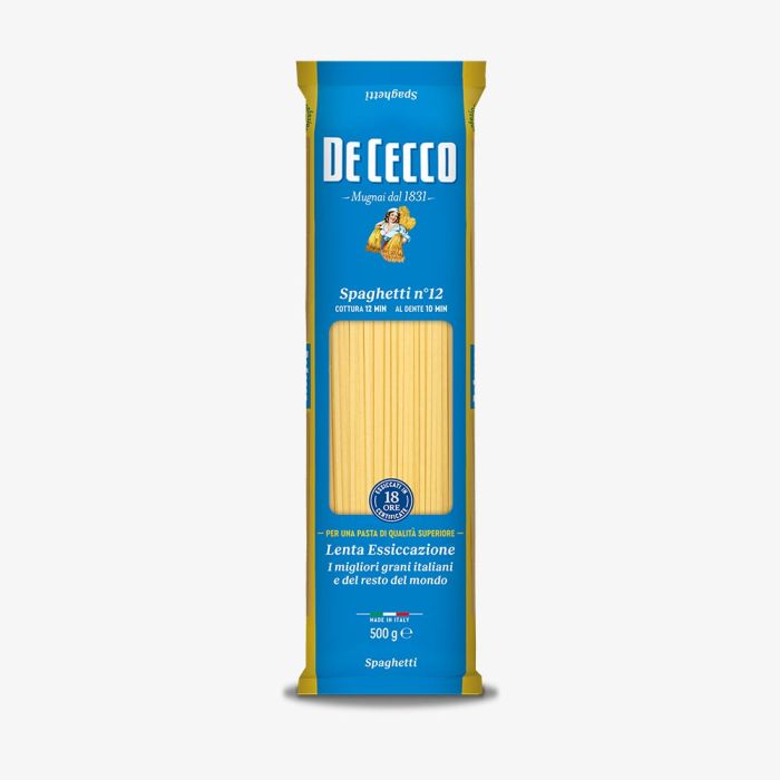 De Cecco Spaghetti Nr. 12 500 g – premium italiensk spaghetti af durumhvede med perfekt al dente bid De Cecco Spaghetti Nr. 12 500 g – premium italiensk spaghetti af durumhvede med perfekt al dente bid