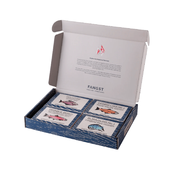 FANGST Kingdom of Denmark forpakket nordisk seafood gaveæske FANGST Kingdom of Denmark forpakket nordisk seafood gaveæske