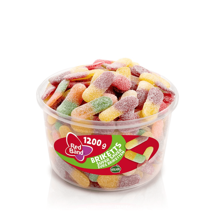 Red Band Briketts Super Sauer ekstra sure frugtgummi briketter med to smage